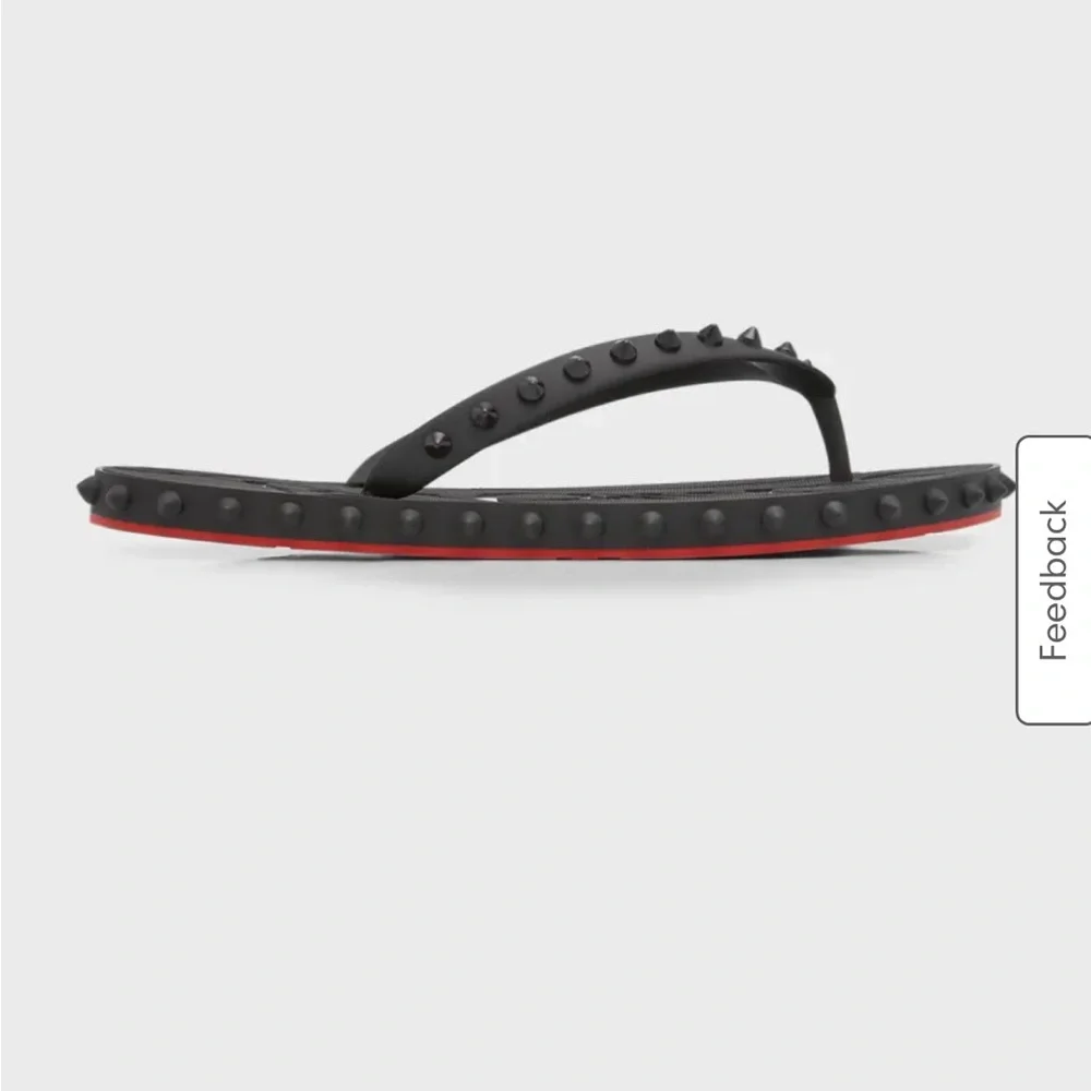 Christian Louboutin- Loubi Flip Donna Flat, black/red. Material- rubber. Size 37 - Picture 7 of 13